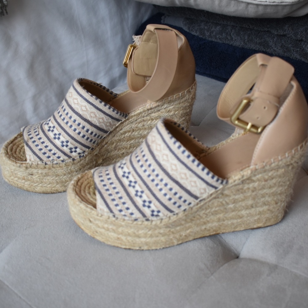 Marc Fischer Ankle Strap Espadrille Wedge